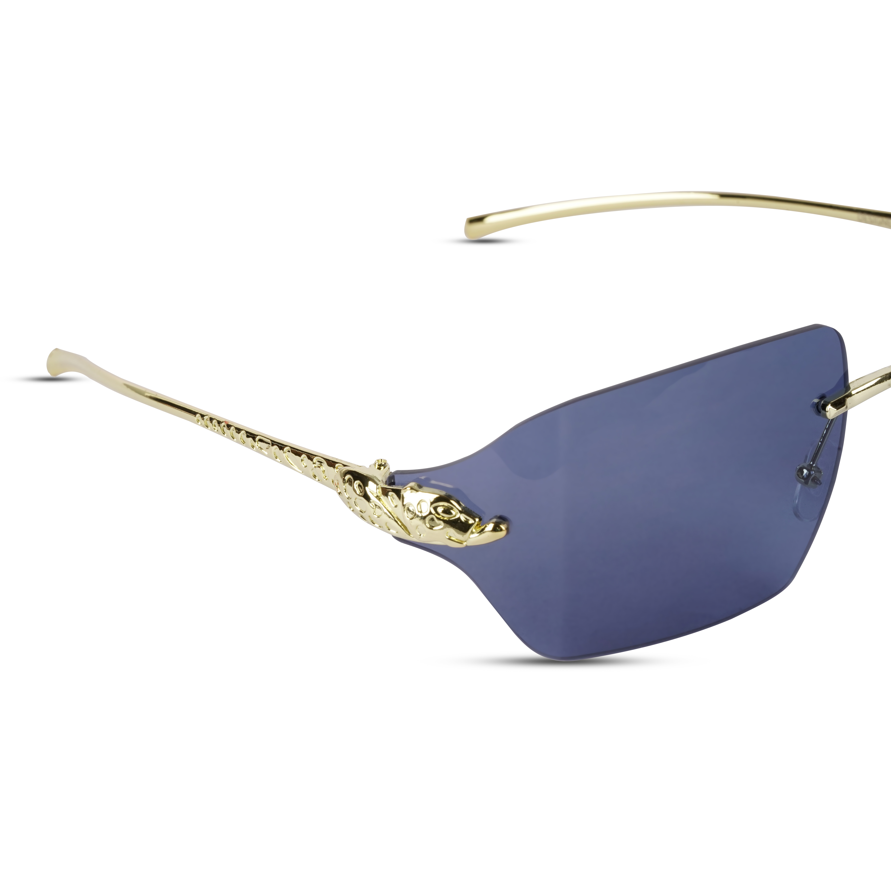 Erminio Palamino "Elite Square Rimless Sunglasses for Women, Black Frame with Lenses, Italian Design