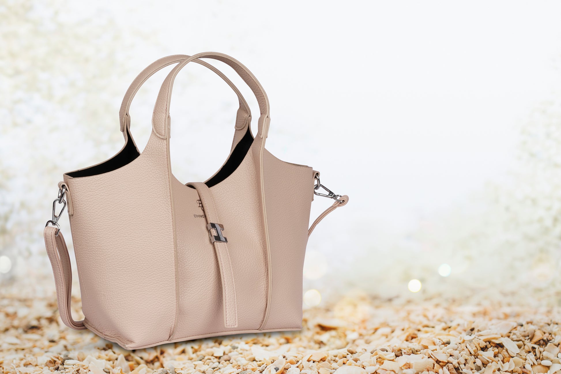 Erminio Palamino Luxury Women's Large Hobo Shoulder Handbag, Faux Leather, Casual Style with Multiple Compartments